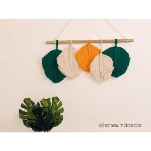 Feather macramé wall hanging